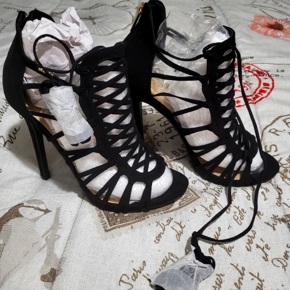 womens black 5 inch stilettos size 7